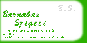 barnabas szigeti business card